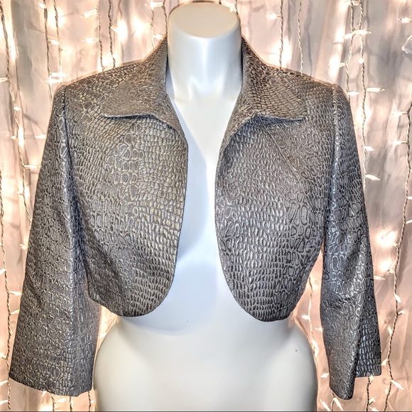 ADRIANNA PAPELL ⭐️ Silver Cocktail Dress & Jacket - Picture 8 of 12
